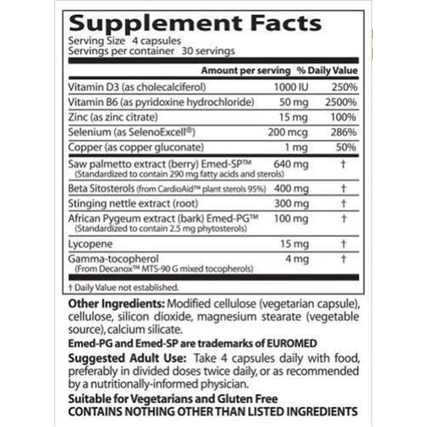 Išsami prostatos formulė - 120 v-kapsulių