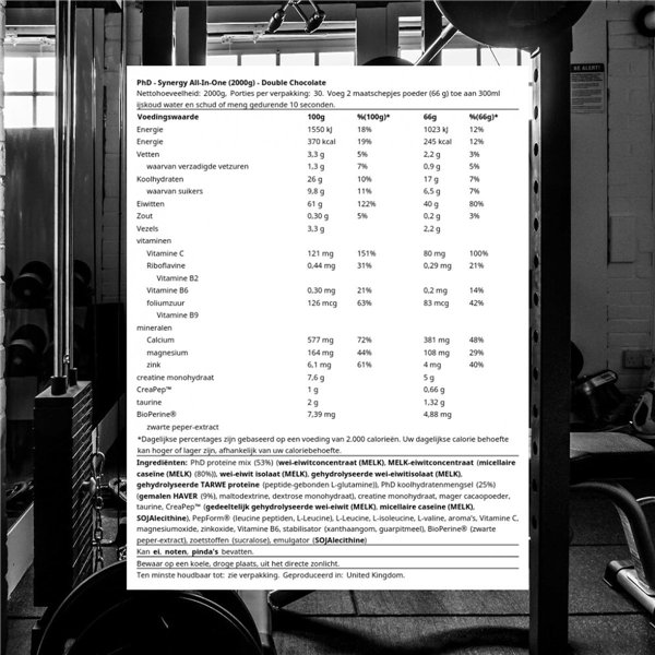 Synergy All-In-One, Tuplasuklaa - 2000g