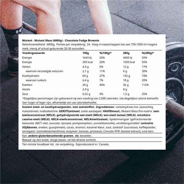 Mutant Mass, suklaafudgebrownie - 6800g