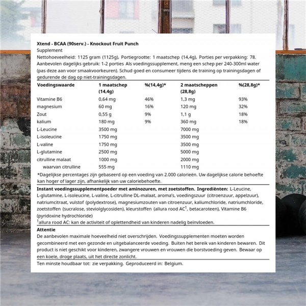 Xtend, Knockout-hedelmäpunssi - 1320 g