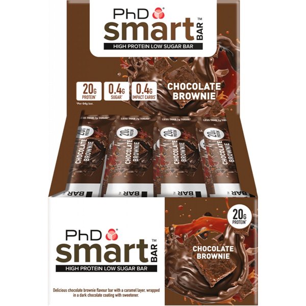 „Smart“ batonėlis, šokoladinis braunis – 12 x 64 g
