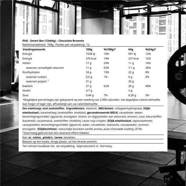 „Smart“ batonėlis, šokoladinis braunis – 12 x 64 g