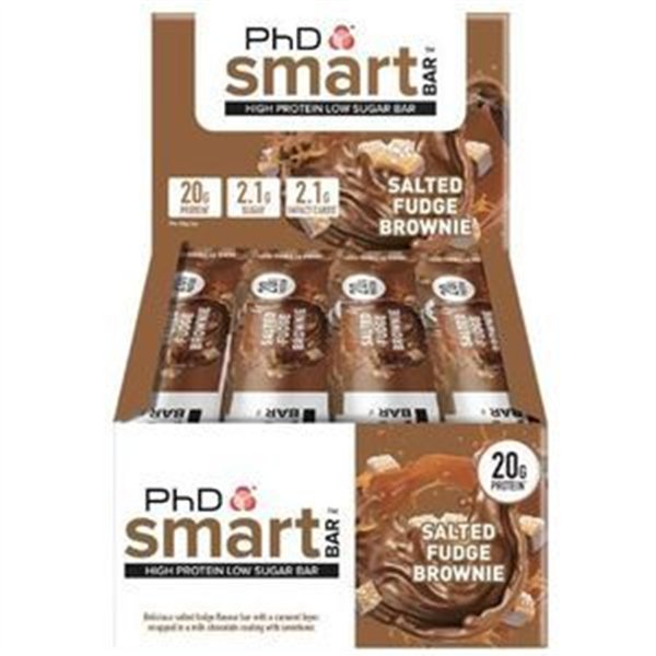 Smart Bar, suolakinuskilla maustettu brownie - 12 x 64 g