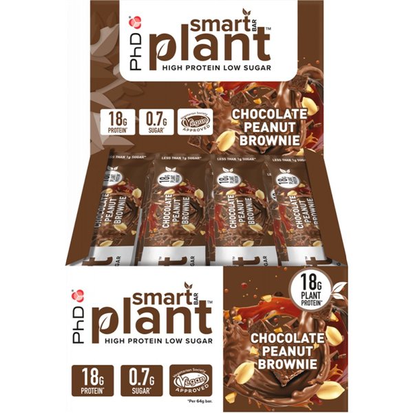 Smart Bar Plant šokolādes un zemesriekstu braunijs - 12 x 64 g