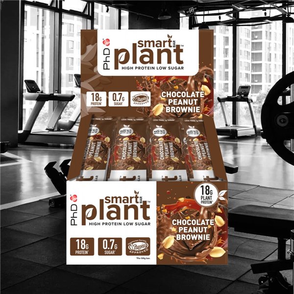 Smart Bar Plant, Chocolate Peanut Brownie - 12 x 64g