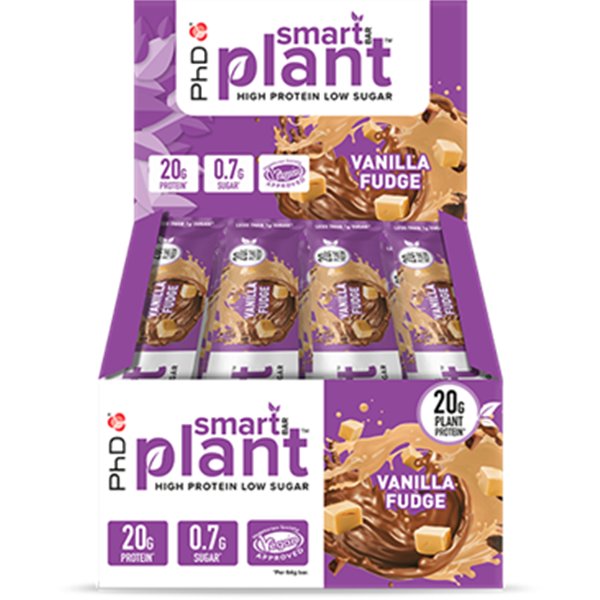Smart Bar Plant, Vanilla Fudge - 12 x 64g