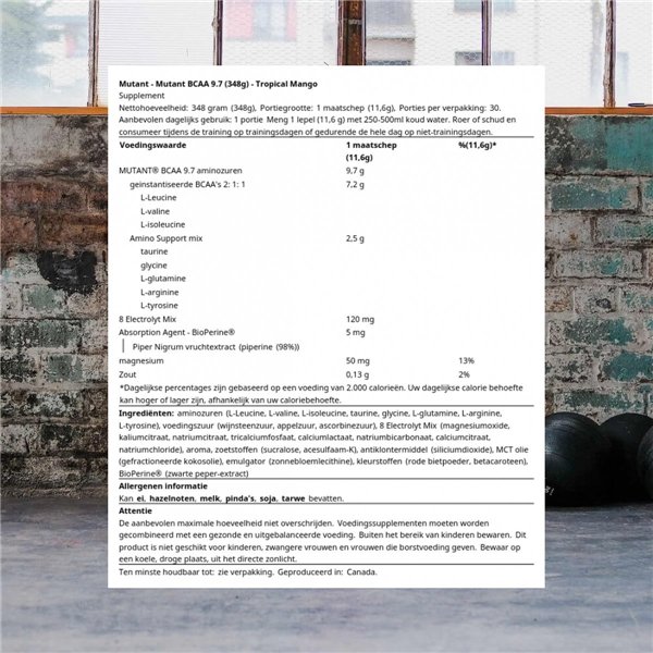 Mutant BCAA 9.7, tropinis mangas - 363 g
