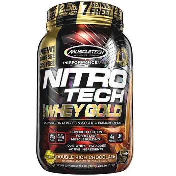 Nitro-Tech 100% išrūgų aukso, dvigubai sodraus šokolado skonio - 908 g