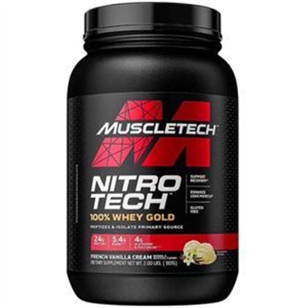 Nitro-Tech 100% Whey Gold, ranskalainen vaniljakerma (EAN 631656260090) - 908 g