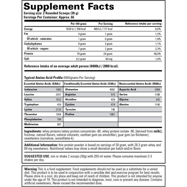 100% heraproteiinia, mansikka - 2000 g
