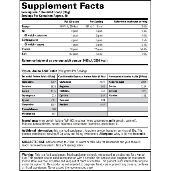 Whey Isolate, Banana - 1500g