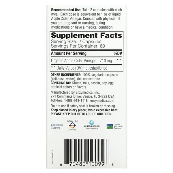 Apple Cider Vinegar - 120 caps