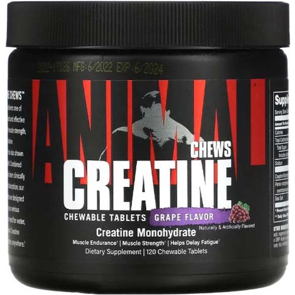 Animal Creatine Chews, Виноград - 120 жевательных таблеток