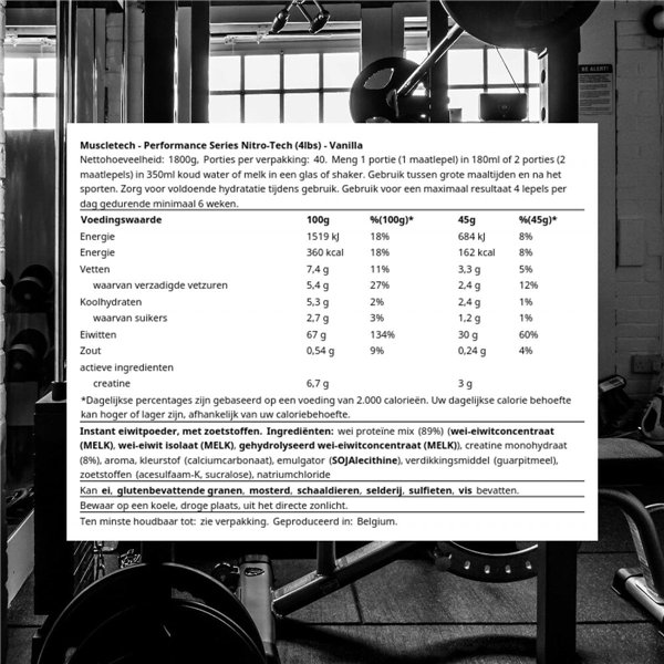 Nitro-Tech, vaniljakerma - 1810 g