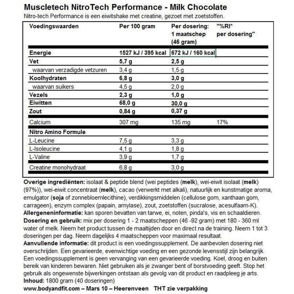 Nitro-Tech, Печенье и сливки - 1810 г