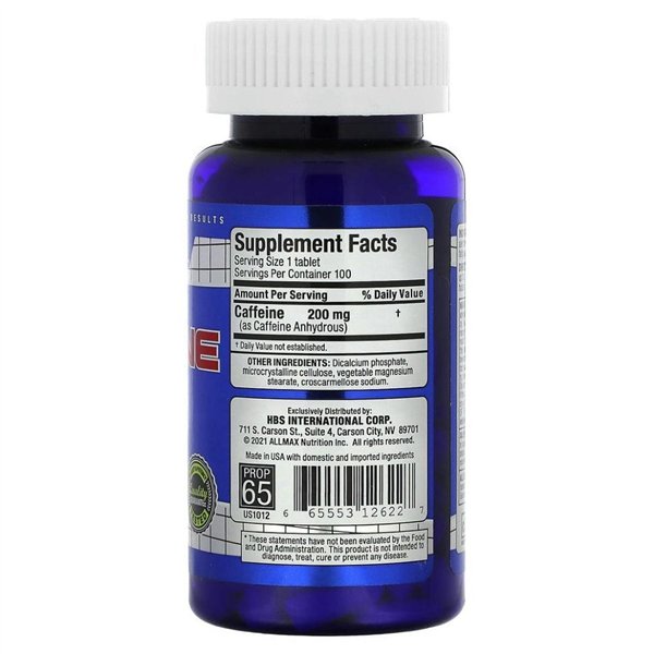 Caffeine, 200mg - 100 tablets 