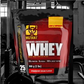 Mutant Whey, braškių kremas - 908 g