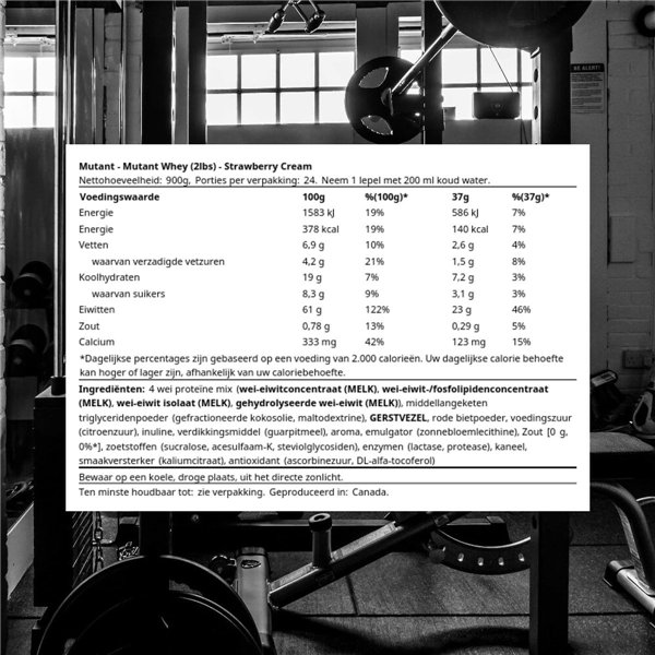 Mutant Whey, mansikkakerma - 908g