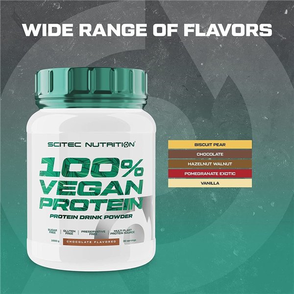 100% Vegan Protein, Chocolate - 1000g