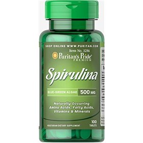 Spirulina Blue-Green Algae, 500mg - 100 tabs