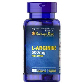 L-argininas, 500 mg - 100 kapsulių