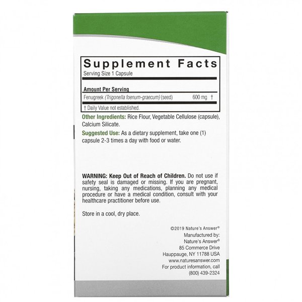 Fenugreek, 600mg - 90 vcaps