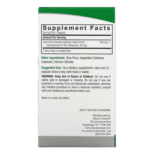 Gotu Kola Extract, Capsules - 60 vcaps