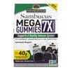 Sambucus Mega Gummies 7X stipruma, melnā plūškoka - 30 vegāniskas gumijas konfektes