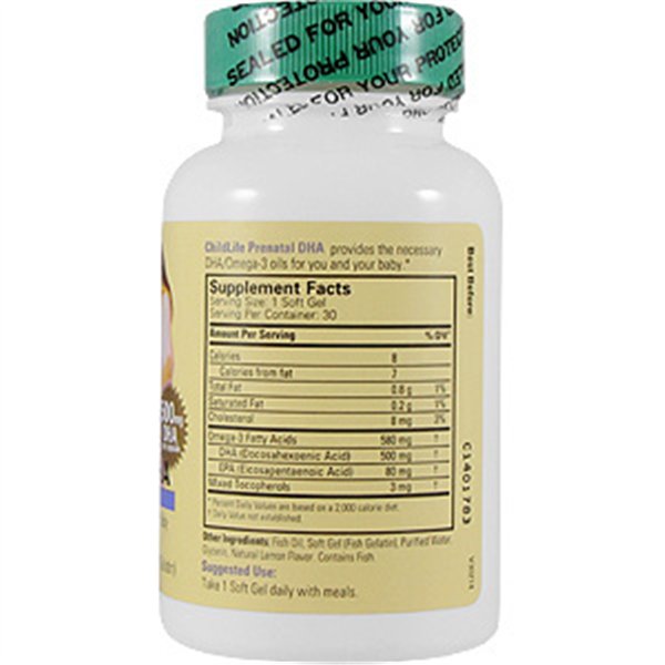 Prenatal DHA, Natural Lemon - 30 softgels