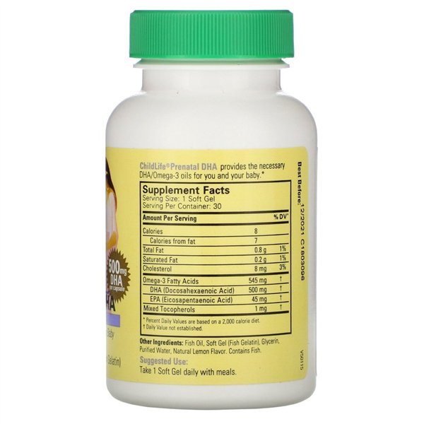 Prenatal DHA, Natural Lemon - 30 softgels