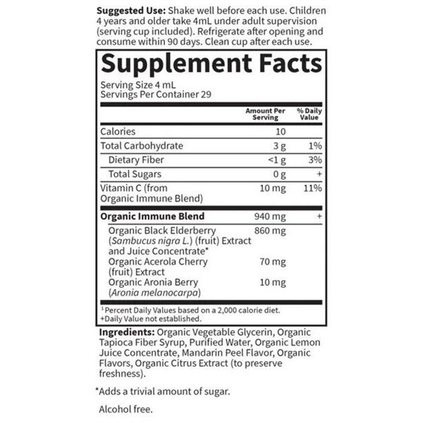 Kids Elderberry Immune Syrup - 116 ml.