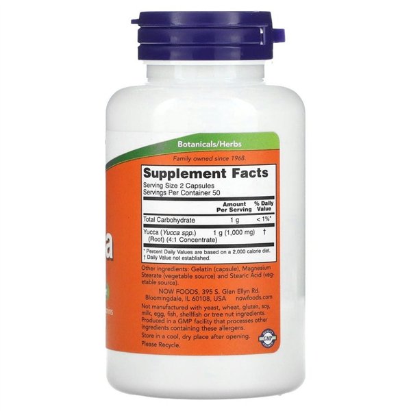 Yucca, 500mg - 100 capsules