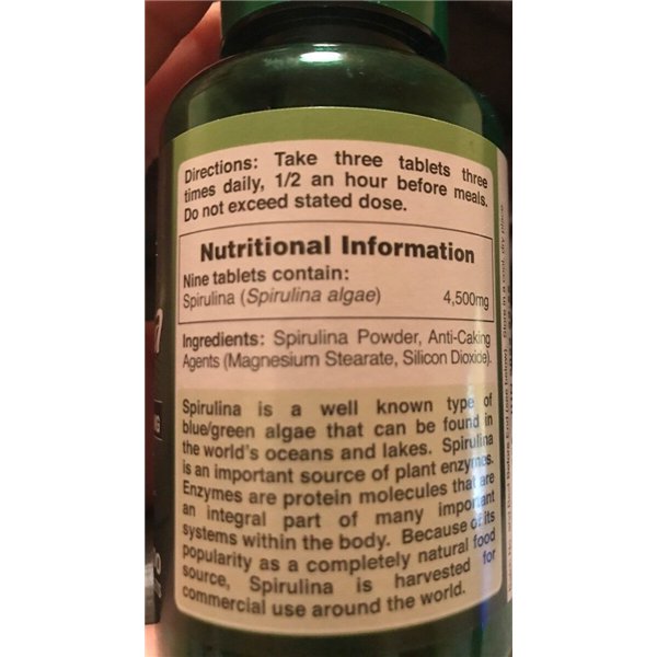 Spirulina, 500 mg - 200 tablečių