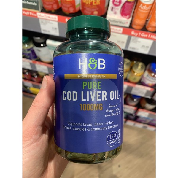 Cod Liver Oil, 1000mg - 120 caps