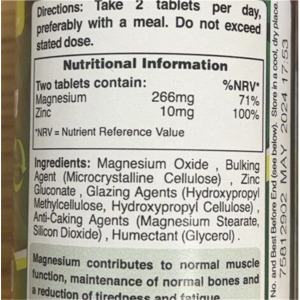 Magnesium with Zinc - 90 tabs