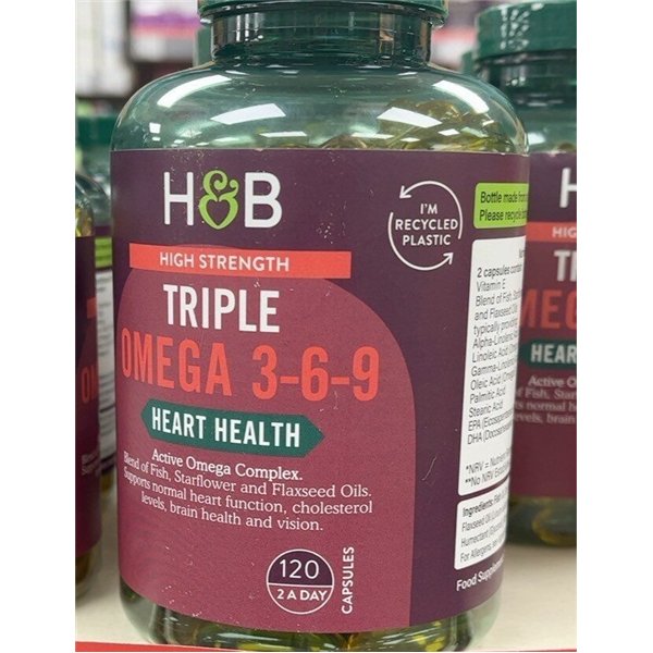 Didelio stiprumo trigubos Omega 3-6-9 - 60 kapsulių