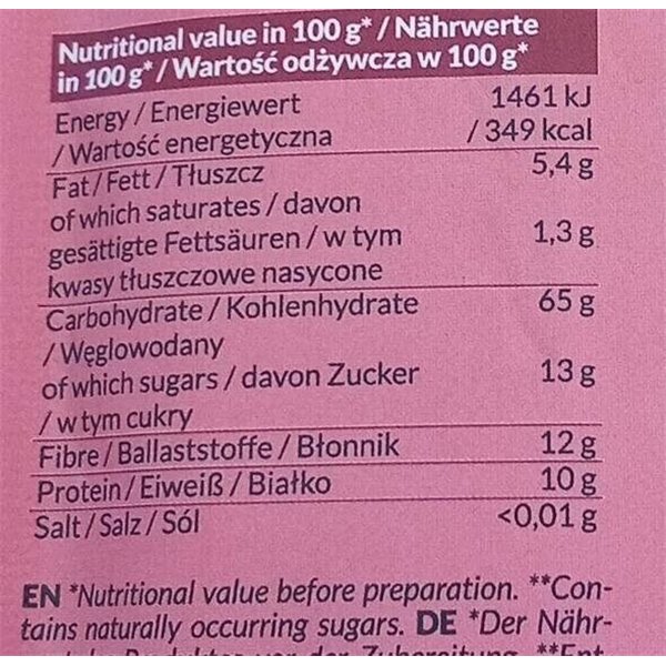 Kaurapuuro, mansikka ja aronia - 50g