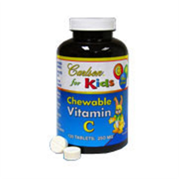 Bērnu košļājamās C vitamīna tabletes, 250 mg dabīgā mandarīna - 120 veģetārās tabletes