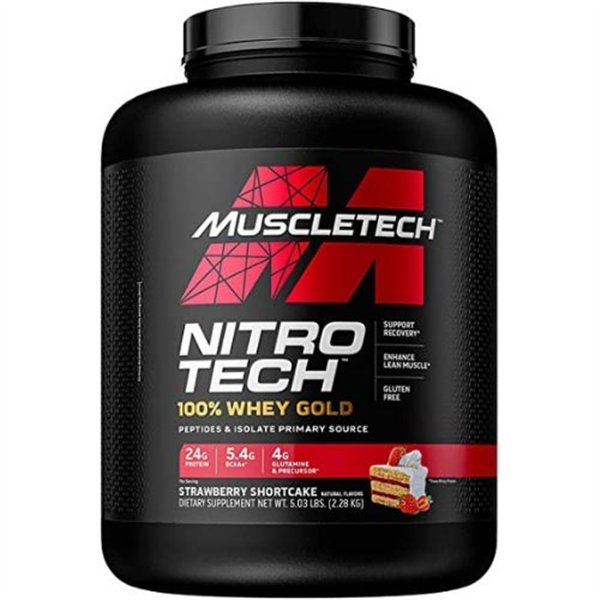 Nitro-Tech 100% Whey Gold, Strawberry Shortcake - 2270g