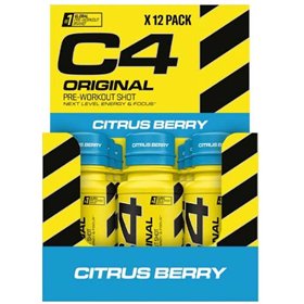 C4 Original Pre-Workout Shot, Citrus Berry - 12 x 60 ml.
