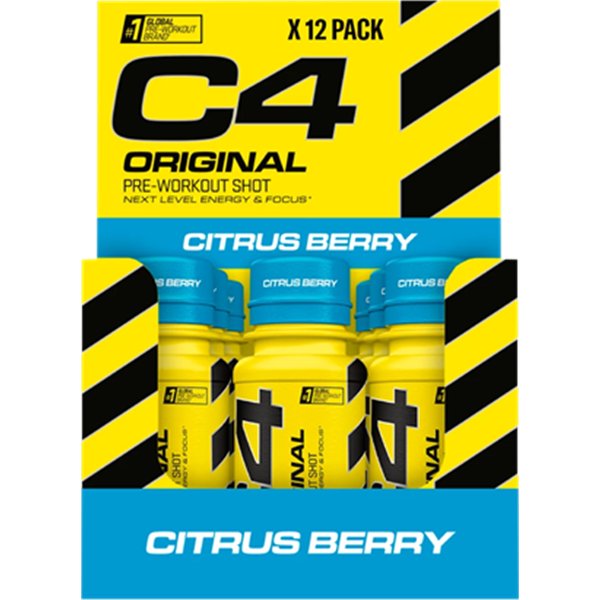 C4 Original Pre-Workout Shot, цитрусово-ягодный вкус - 12 x 60 мл.
