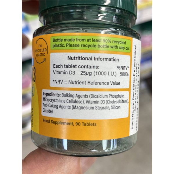 Витамин D, 25 мкг - 90 таблеток