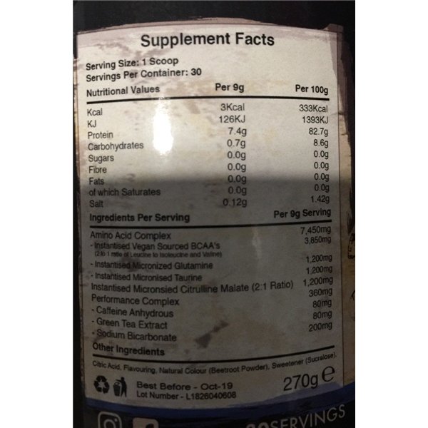 Amino Blast, Blazin Blue Raz - 270g