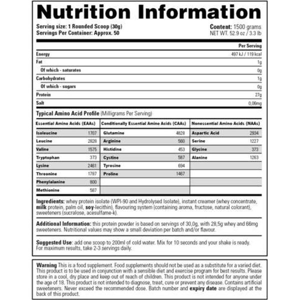 Whey Isolate, Pineapple Coconut - 1500g