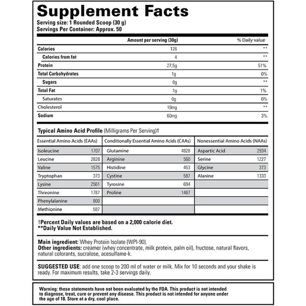 Whey Isolate, Pineapple Coconut - 1500g