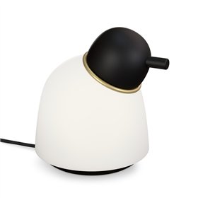 Table lamp Bird height 21,5cm black structure/brass opal