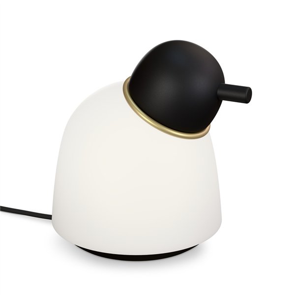 Table lamp Bird height 21,5cm black structure/brass opal