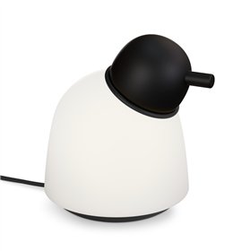 Table lamp Bird height 21,5cm black structure/opal