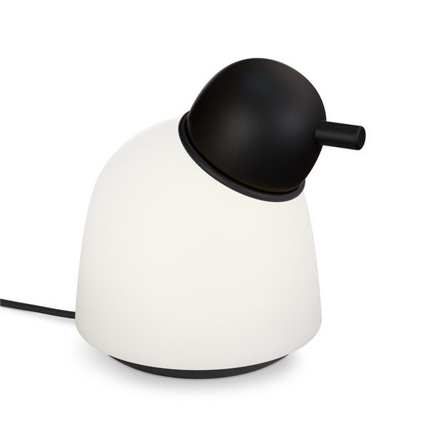Pöytävalaisin Bird korkeus 21,5 cm musta rakenne/opaali
