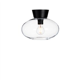 Ceiling light Bullo Ø27 flat black/clear glass